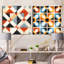 Daiceon - Ensemble de 2 collages carrés à formes abstraites-101858013-101858009