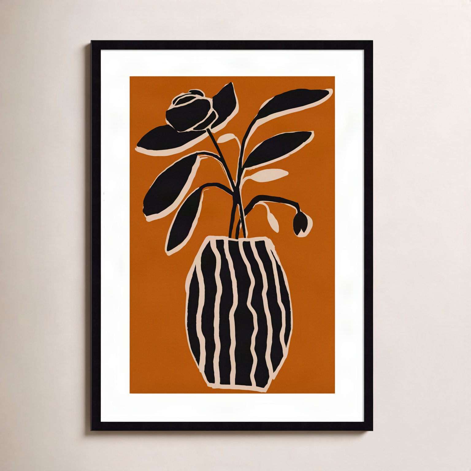 Galya "Ochre Still Life No. 5" Print, Black Framed, 33" H x 24" W x 1" D