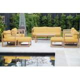 Venice Teak 8 Piece Deep Seating Group With Coffee Table