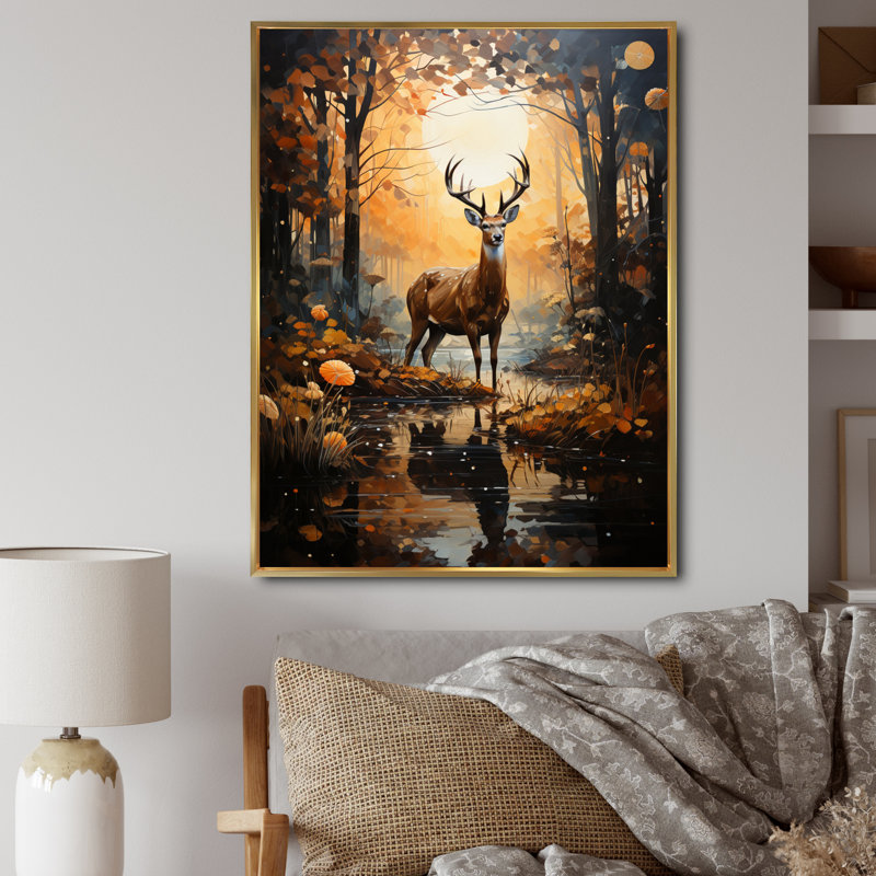 Windermer, symphonie de savane africaine I, Cadre flottant doré, H 32 po x l 16 po x P 1 po