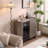 37.6"Gray Solid Wood Storage & Sideboard Integrated Cabinet