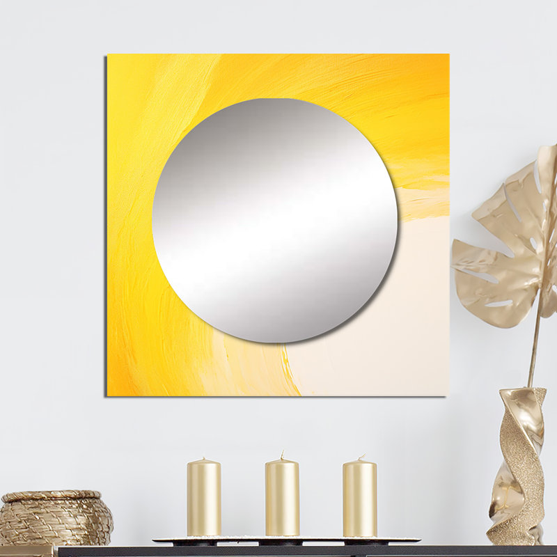 Denyia - Grand miroir mural carré arc-en-ciel pour chambre à coucher, 23 po x 23 po