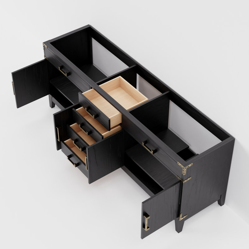 Meuble-lavabo double l 84 po x P 22 po Laurel, Chêne noir