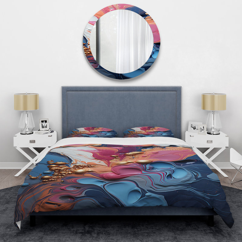 Ensemble de housse de couette Trippy, Housse de couette pour grand lit et 2 taies décor