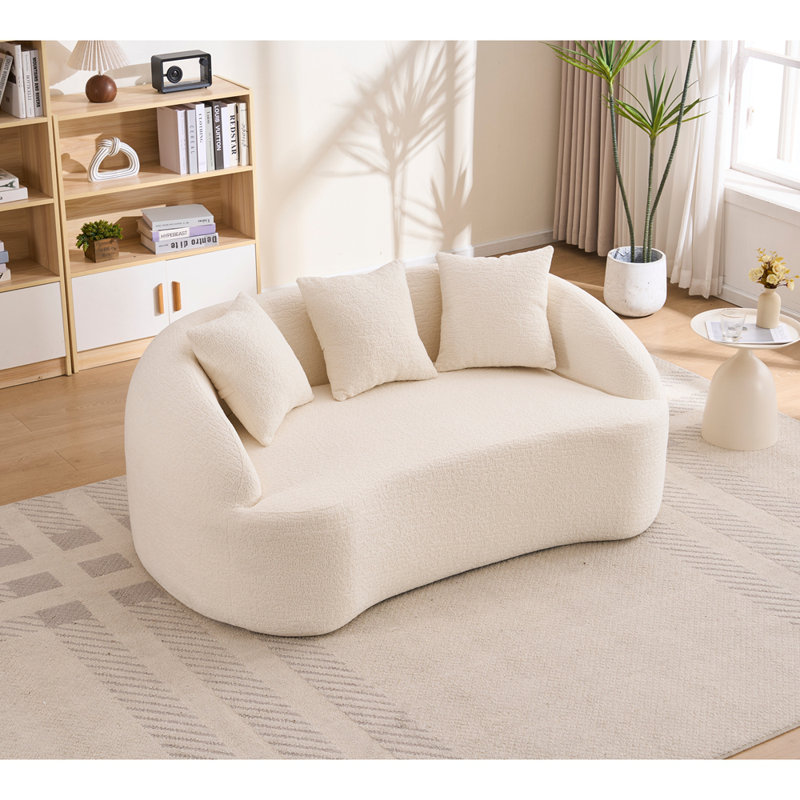 Causeuse Curved, Blanc cassé