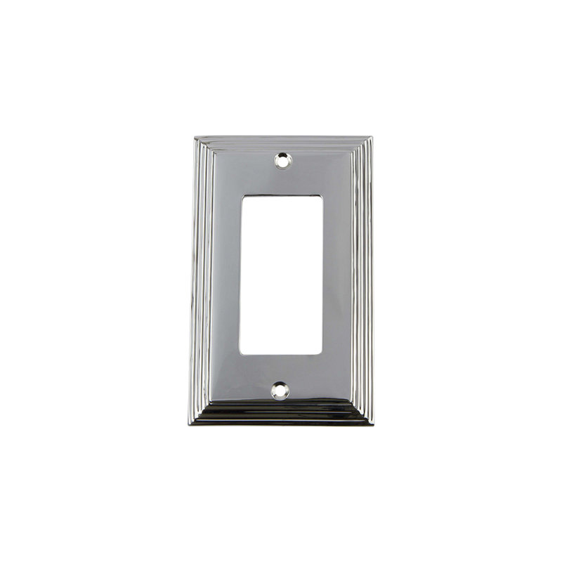 Deco 1-Gang Rocker Wall Plate, Bright Chrome