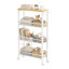 Chariot roulant mince, chariot de rangement à 4 niveaux, chariot étroit avec poignée, profondeur de 8,7 pouces, cadre en métal, pour la cuisine, la salle à manger, le salon, le bureau personnel, chêne beige et blanc ULRC033W09-137339908-137921333