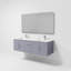 Ensemble de meuble-lavabo double mural 60 "avec miroir Geneva-1245510616-1326411568