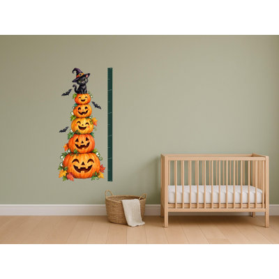 Pumpkin Tower Growth Chart Wall Decal, Peel and Stick Height Ruler for Kids Bedroom, Cut to Shape Matte Vinyl Sticker Set, Growth chart 60"H, measures 1 ft to 6 ft