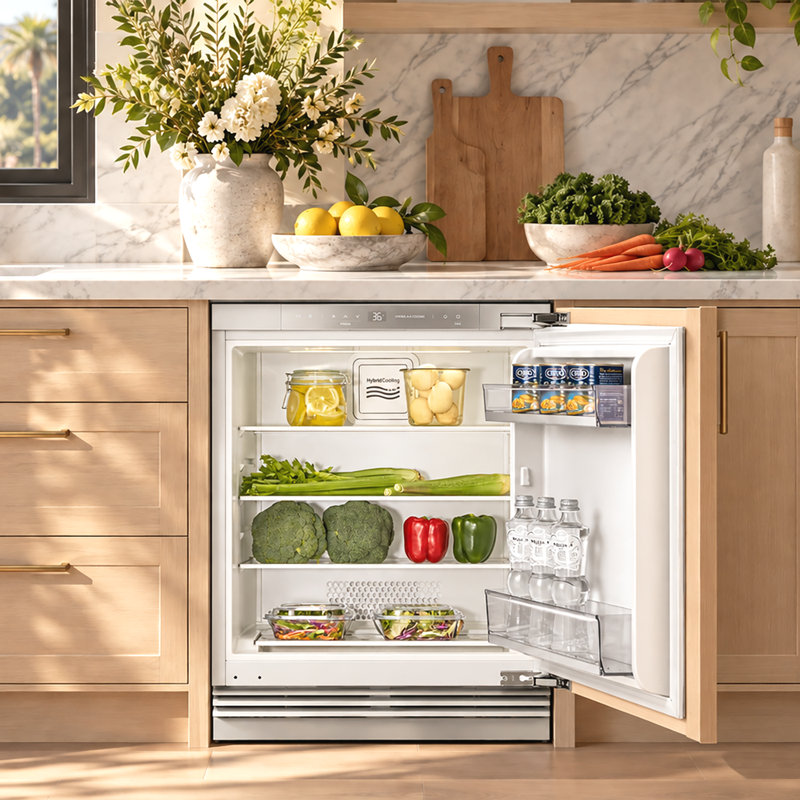 Réfrigérateur encastrable sous le comptoir avec tablettes réglables 24 po 4,77 pi³ Ca'Lefort