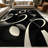 1PC Modern Abstract Black and Beige Geometric Circular Swirl Pattern area rugs for Living Room, Soft and Comfortable, Suitable for all seasons, easy-to-maintain, machine washable Indoor floor mat, Under Table Farmhouse suitable for dining table,-129870818