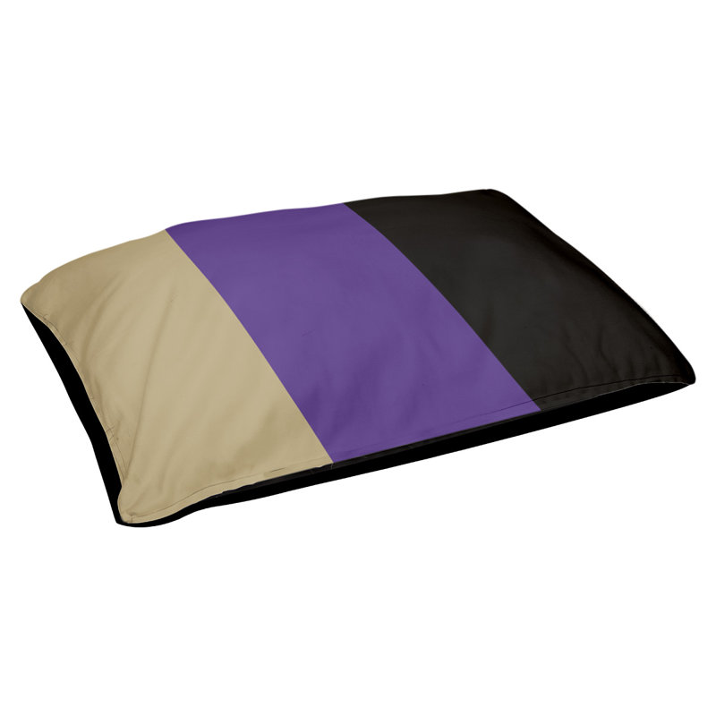 Coussin de lit pour chien Cincinnati, Très grand (l 50 po x P 40 po x H 7 po), Or / Mauve / Noir