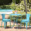Table et chaises d'extérieur en métal Teal