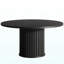 Table de salle à manger ronde de 47 po, table de cuisine en bois avec base cannelée robuste en métal-375645989