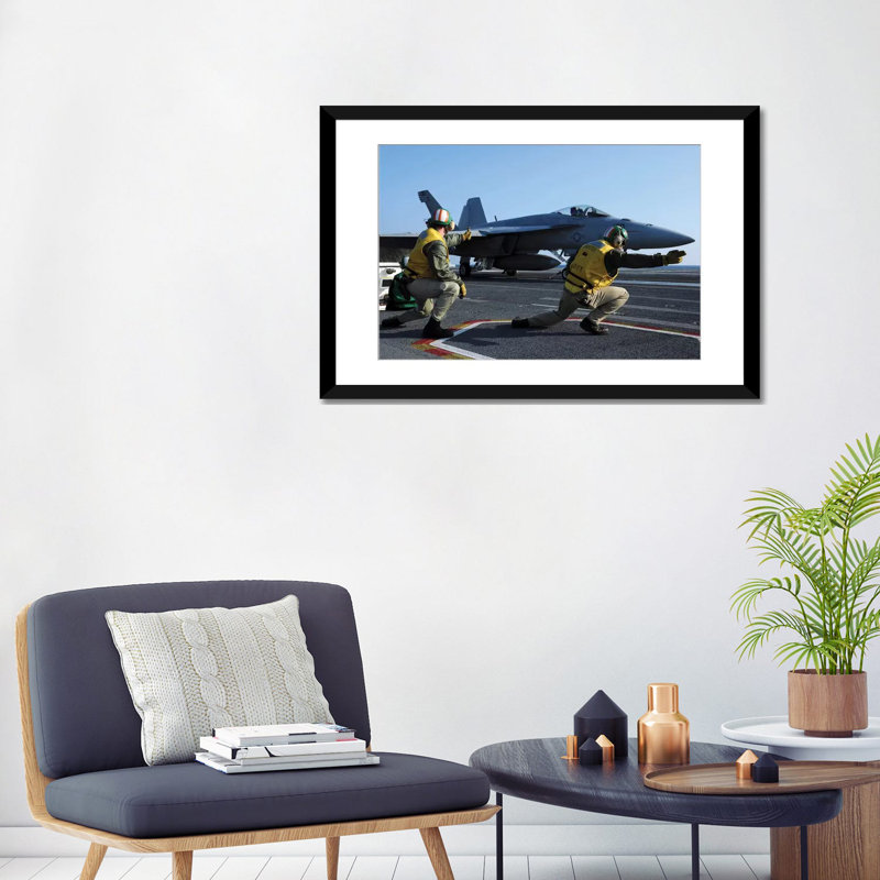 " Shooters Aboard The USS George HW Bush Give The Go-Ahead Signal To Launch An F/A-18 Super Hornet " by Stocktrek Images