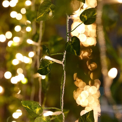 Alpha Decor Ivy for Bedroom, 12 Total 240 LED Curtain String Lights, Fake Plant Rattan Hanging Garland for Wedding Party Patio Wall and Indoor Outdoor Decor