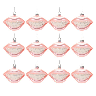 Glass Smile with Braces Ornament (Set of 12)