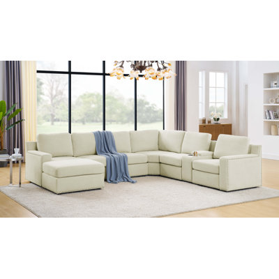 Akshada Upholstered U-Shaped Sectional Reversible
