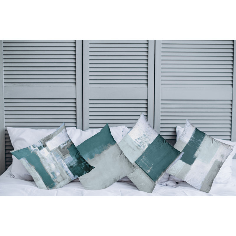 Reversible Pillow Cover, 24" H x 24" W, Pale Cadet Blue / Teal