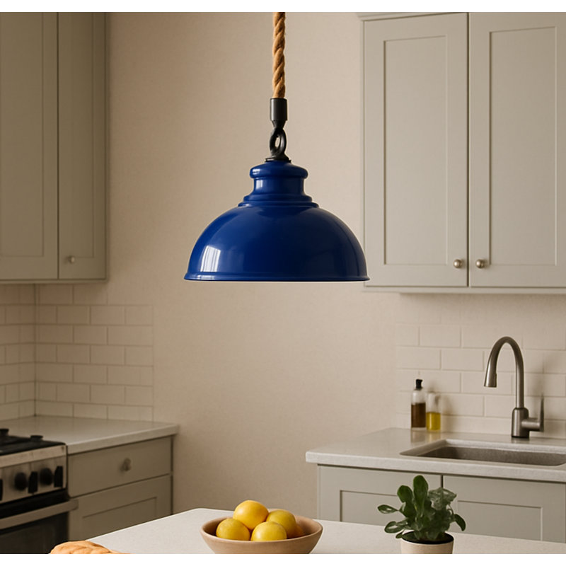 Julie 1 - Light Single Pendant, Navy Blue, No