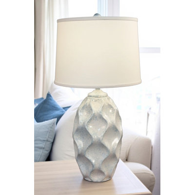 Sponged Nude/Seaside Villa Wavy Large Fluted Vase