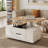 39" Lift-Top Foldable Coffee Table With 4 Stools & Storage-42954194-37696006