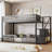 Twin Size Bunk Bed With Storage Ladder, Black