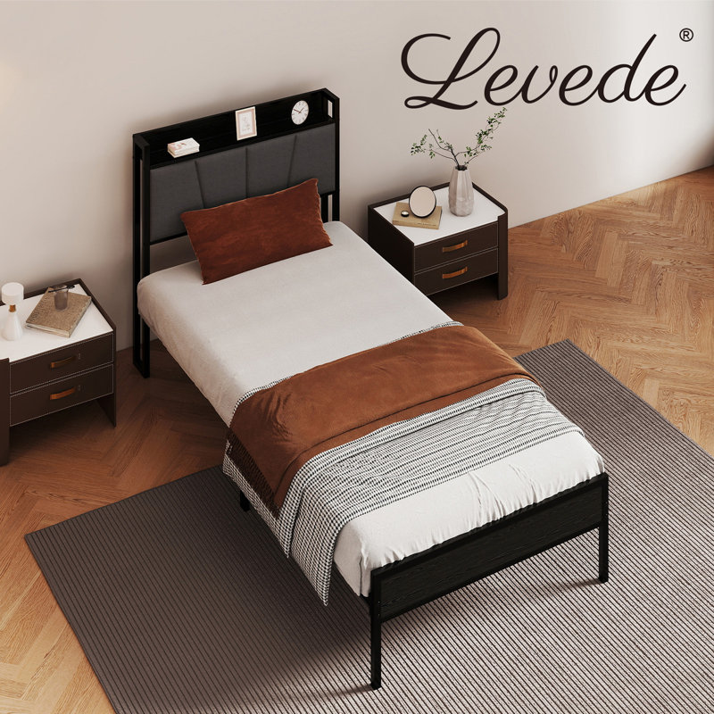 Upholstered Bed, Single (3'), Black