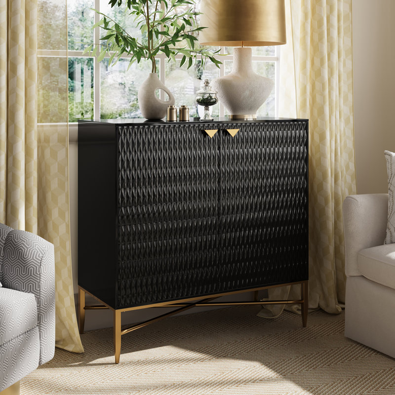 Letika 2 - Door Accent Cabinet Sideboard, Black