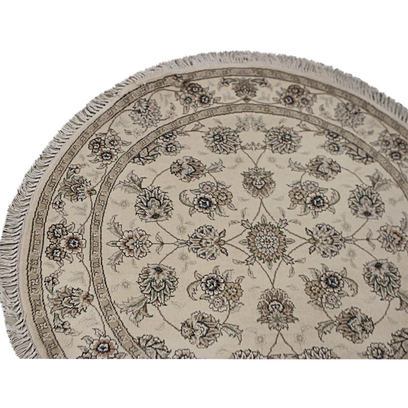 High-Quality Hand-Knotted Ivory Area Rug