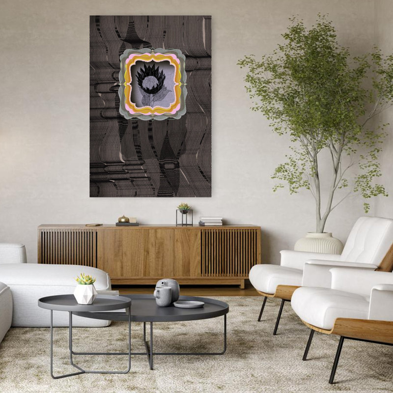 Art contemporain contemporain abstrait fantaisiste, H 48 po x l 32 po