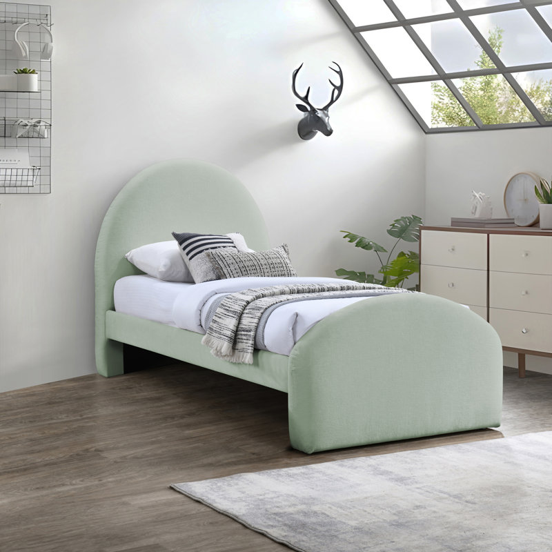 Lit tapissier Chiu, Tissu chenille menthe