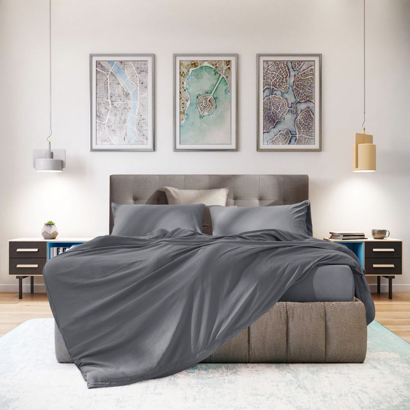 Lockland Extra Softness Premium Microfiber Bedding Set, Grey