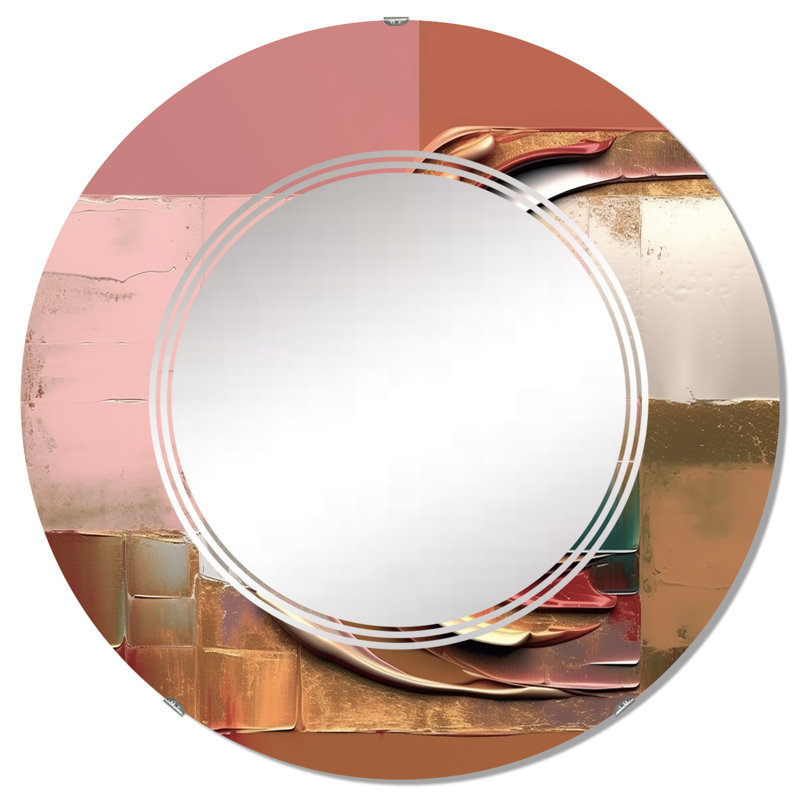 Patzi - Miroir mural moderne rond, 32 po x 32 po