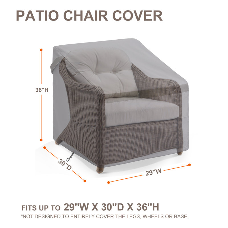 Patio Chair Cover Gray 2pcs(Set of 2), 36" H x 29" W x 30" D