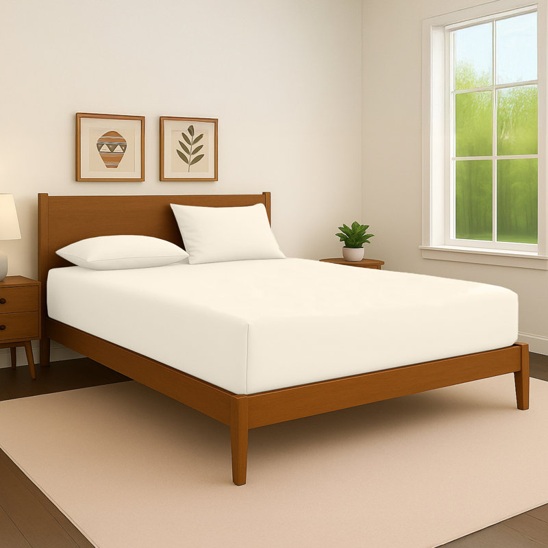 40cm Extra Deep Fitted Sheet – Soft Microfiber, Wrinkle-Free, Cooling, Elastic Corners, Single (3'), Cream