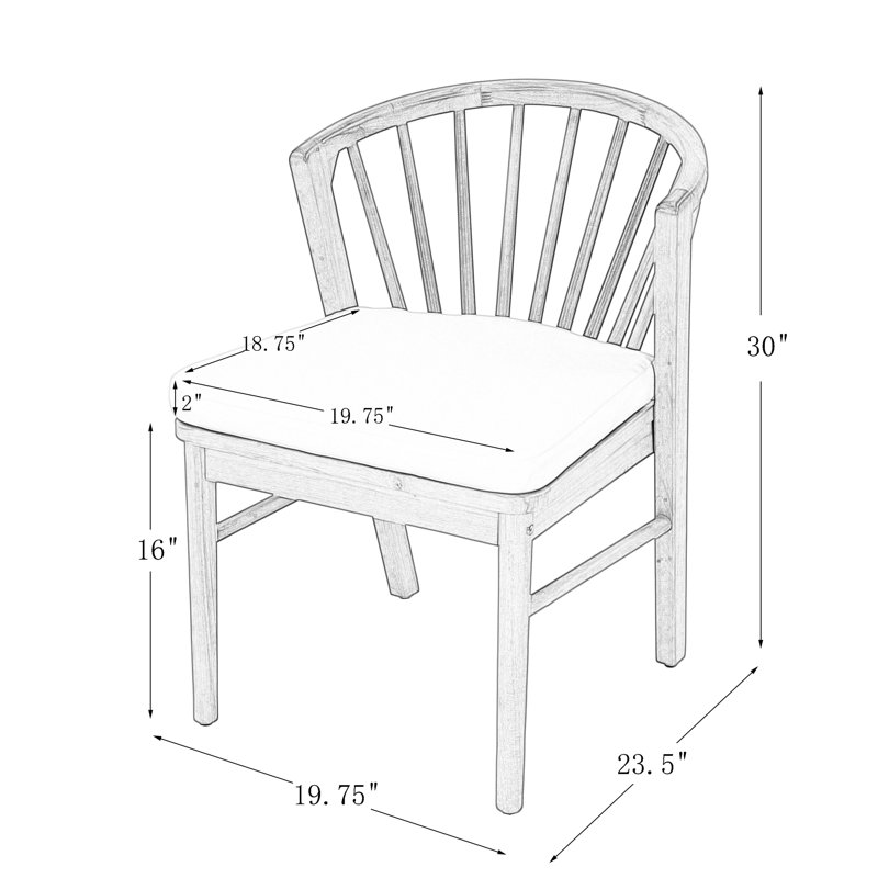 Ensemble de 2 chaises de salle à manger d'extérieur, Blanc clair