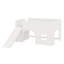 Lit mezzanine bas en bois avec tablettes de rangement et glissade, porte et fenêtre-1746302848