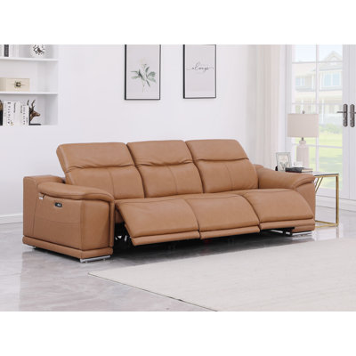Monza Power Recline Top Grain Italian Leather Sofa