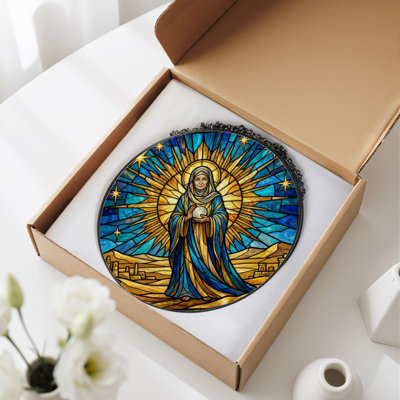 12"H Stained Glass Stained Glass Window Panel