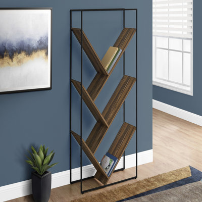 Modern 3-Tier Etagere Bookcase with Metal Frame, Perfect for Office and Bedroom Storage Solutions