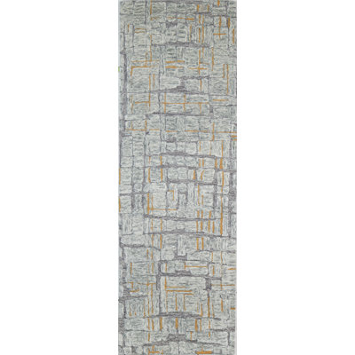 Brodi Abstract Handmade Tufted Wool Gray Area Rug