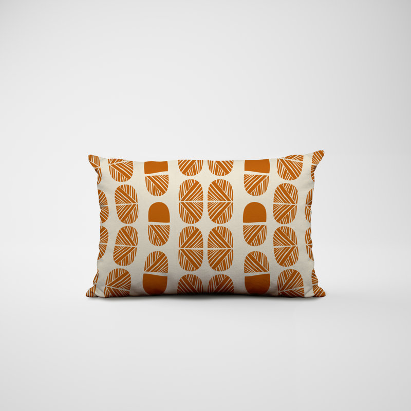 Polyester / Mélange de polyester Housse de coussin rectangulaire intérieure / extérieure lombaire et insert, Orange
