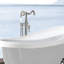 Robinet de baignoire autoportant en métal avec douche à main - 45,02 po Profondeur, baignoire de salle de bain moderne en métal massif, hauteur 6,32