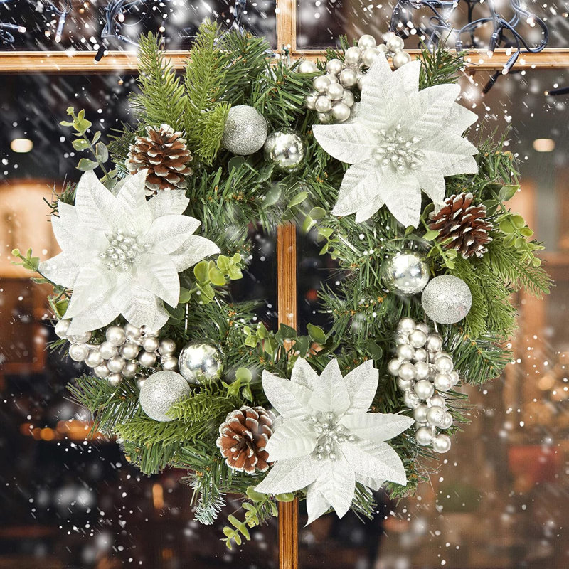 Faux 40.64cm Wreath, Silver