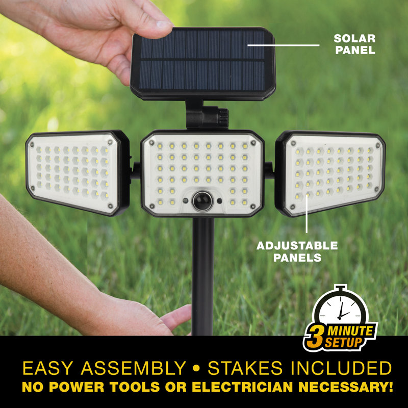 Bell+Howell Bionic Solar Powered Floodlight Max, Motion Activated, Wide Angle, and Weather Resistant