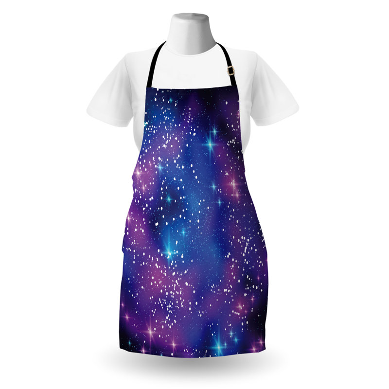 Tablier céleste East Urban Home, cuisine de jardinage, taille adulte, bleu royal indigo