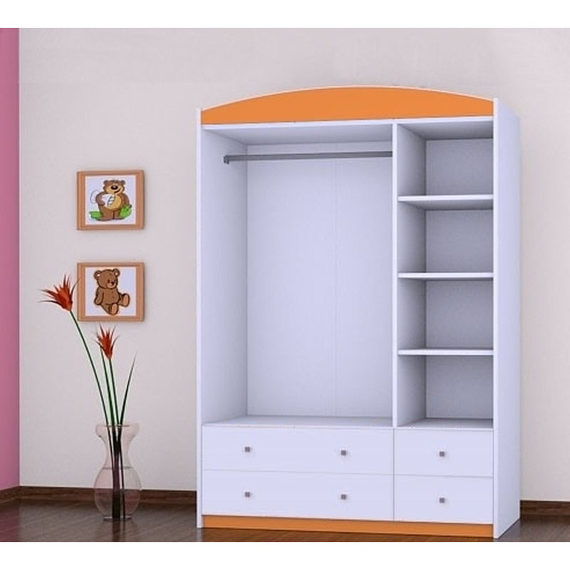Worrell 3 Door Wardrobe, Orange