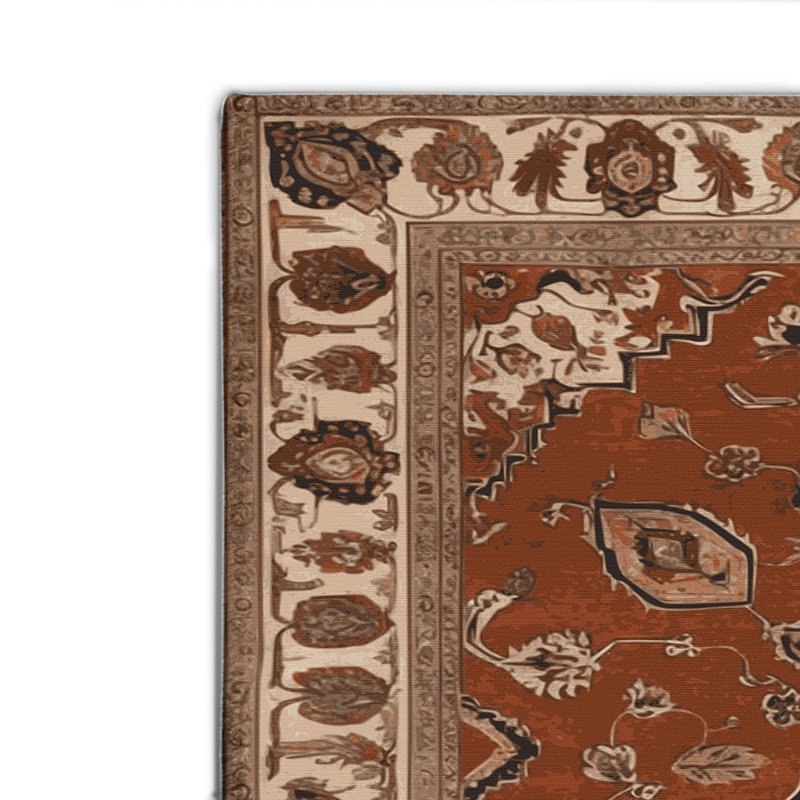 Persian Brown Indoor and Outdoor Area Rug, Rectangle 4' x 6'