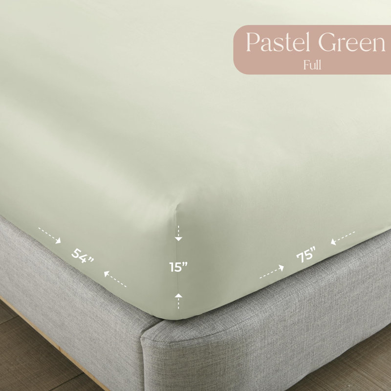 Drap-housse Whisper Organic, Drap-housse de taille double, Vert pastel